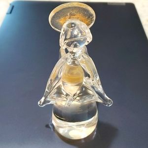Vintage Clear Murano art glass angel